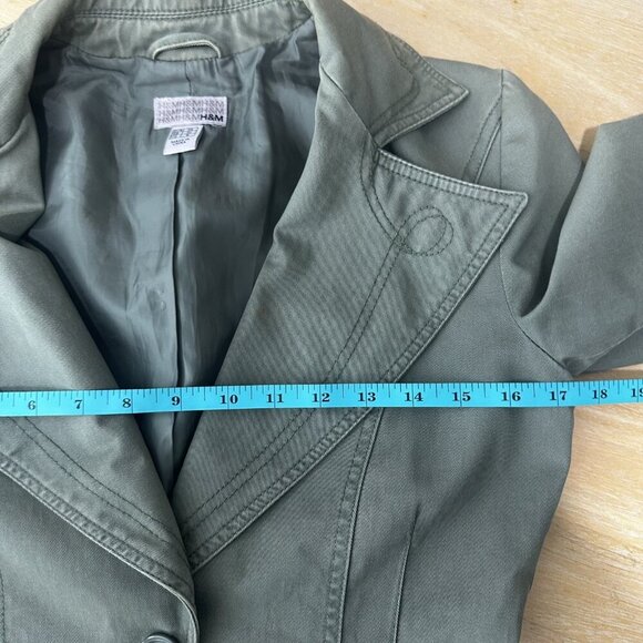 H&M Blazer Jacket Womens 6 Embroidered Western Pockets Utility Military Gorpcore - Picture 13 of 15